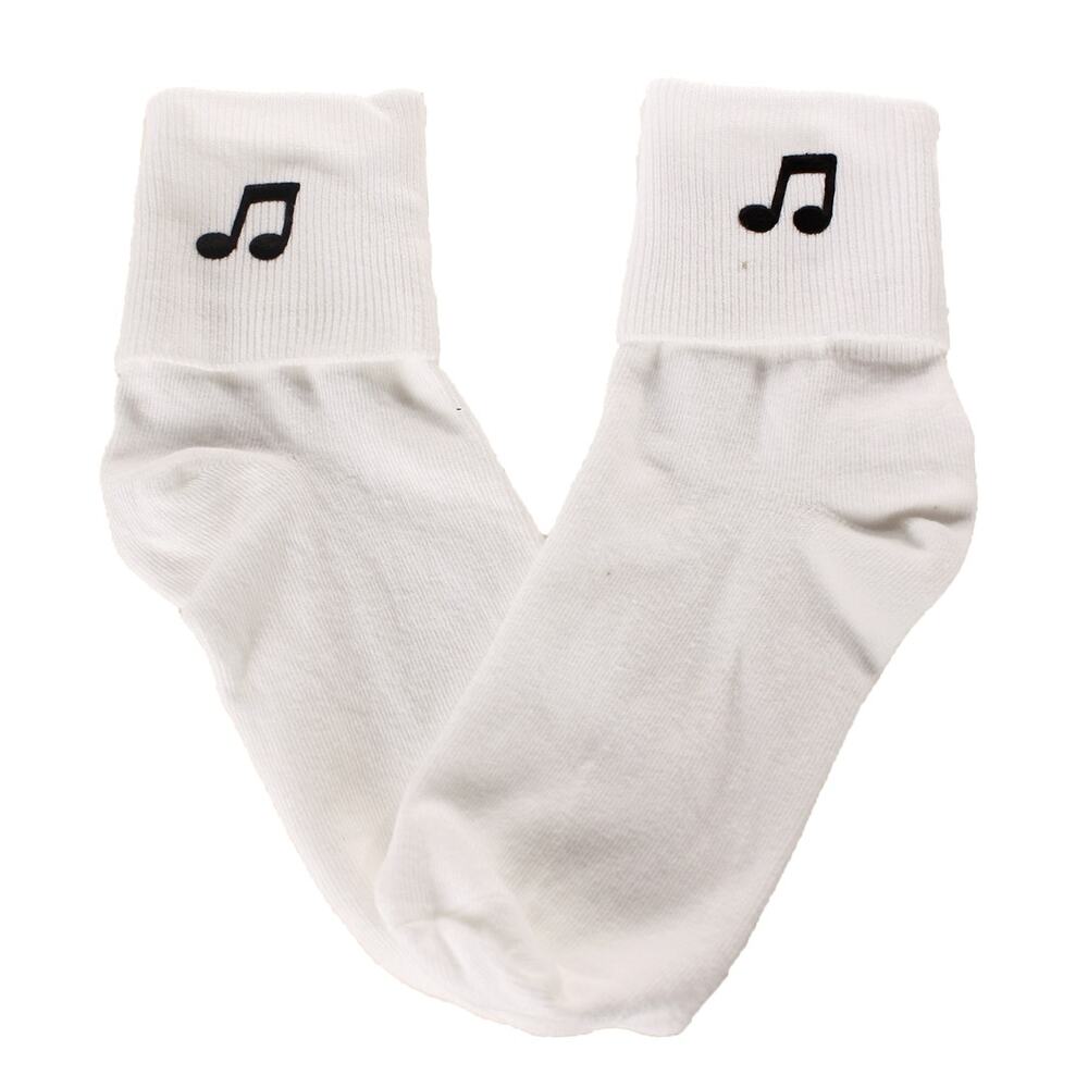 Music Note Bobby Socks Womens 9-11 Socks w Embroidered Appliques - Hey Viv - Picture 3 of 5